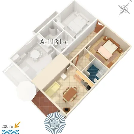 Apartment With A Parking Space Marusici, Omis - 1131 Mimice